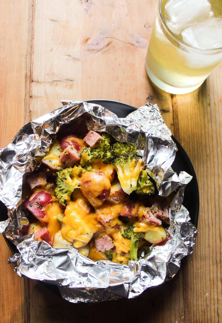 Ham, Broccoli, & Potato Foil Pack
