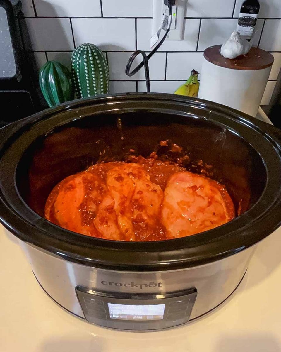 add chicken to slow cooker