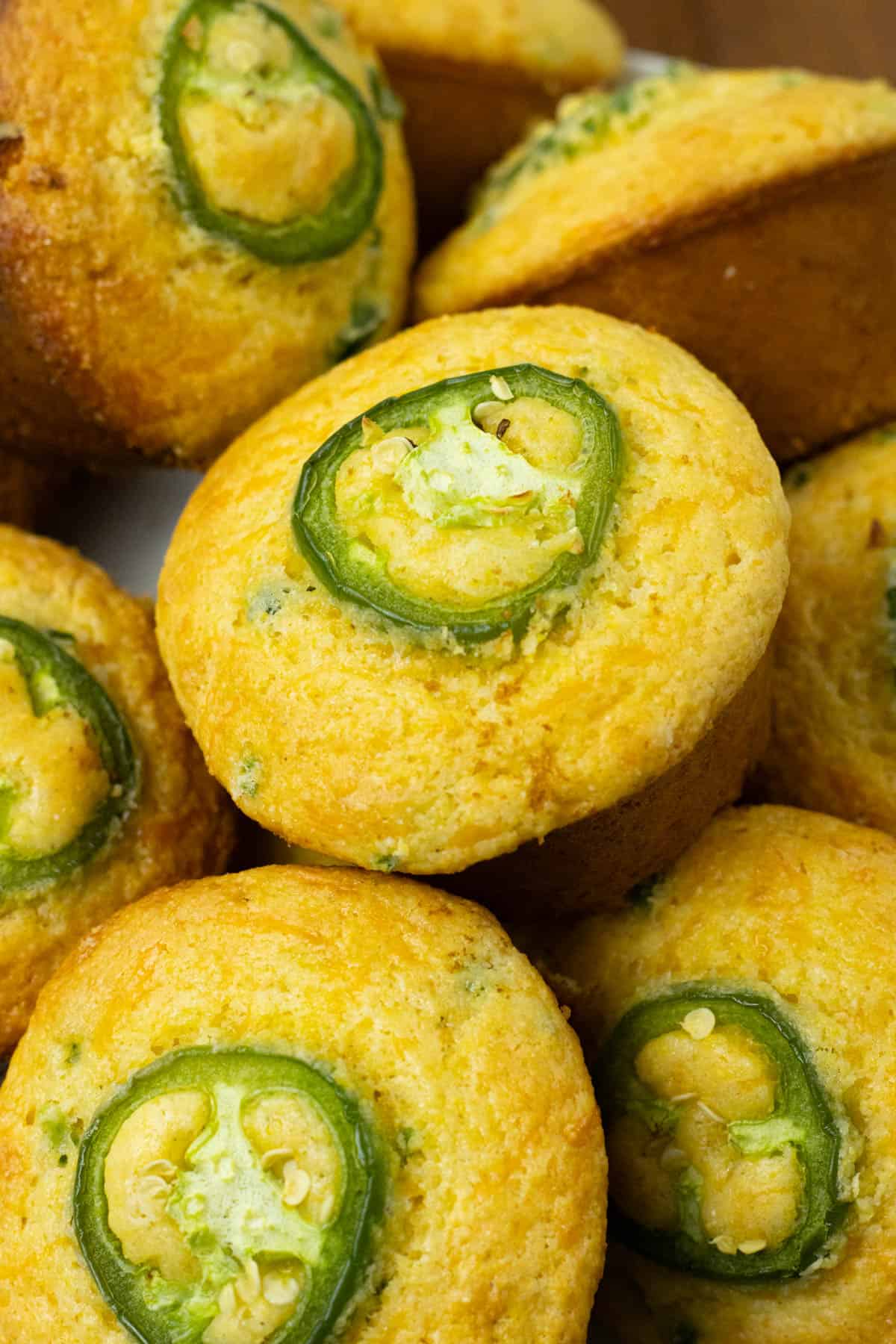 Jiffy Jalape&ntilde;o Cornbread Muffins on a plate