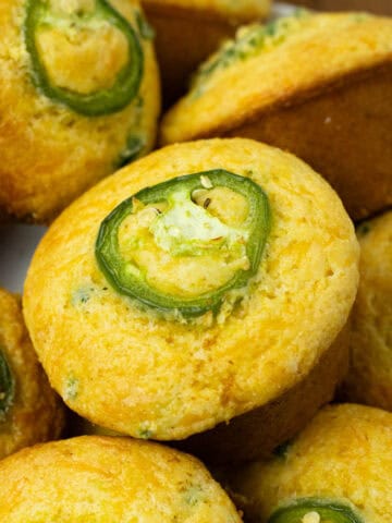 Jiffy Jalapeño Cornbread Muffins on a plate