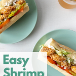 Easy Shrimp Po'Boy on a green plate