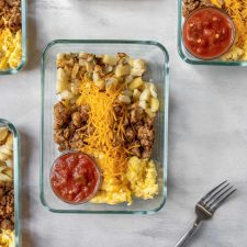 Taco Scramble Breakfast in a Meal Prep container