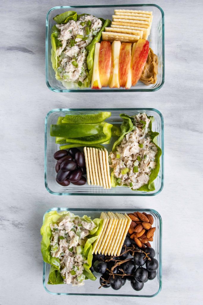 Tuna Salad in meal prep containers 