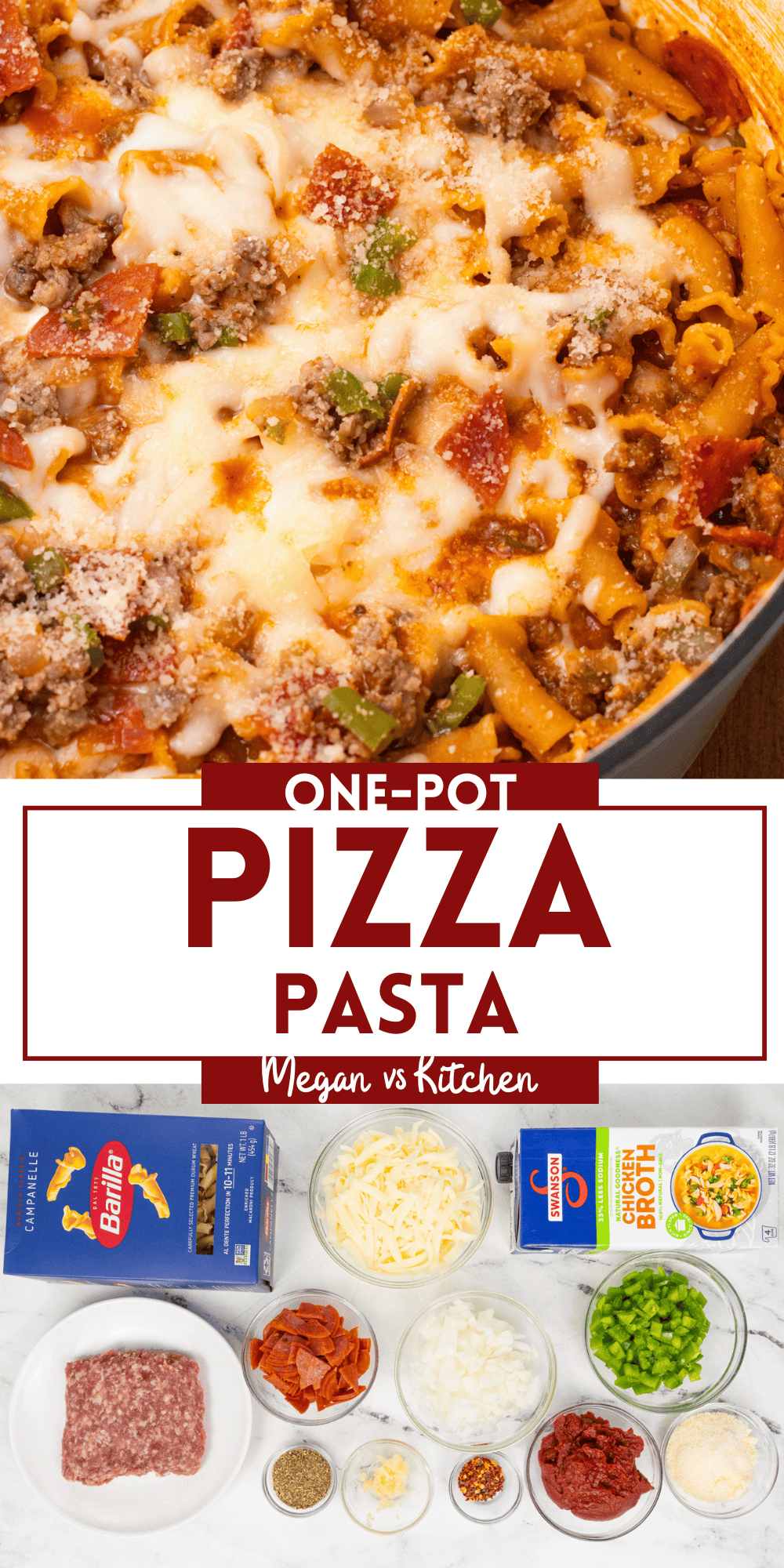 One-Pot Pizza Pasta pin 1