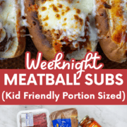 Weeknight Meatballs Subs (Kid Friendly Portion Sizes) Pins