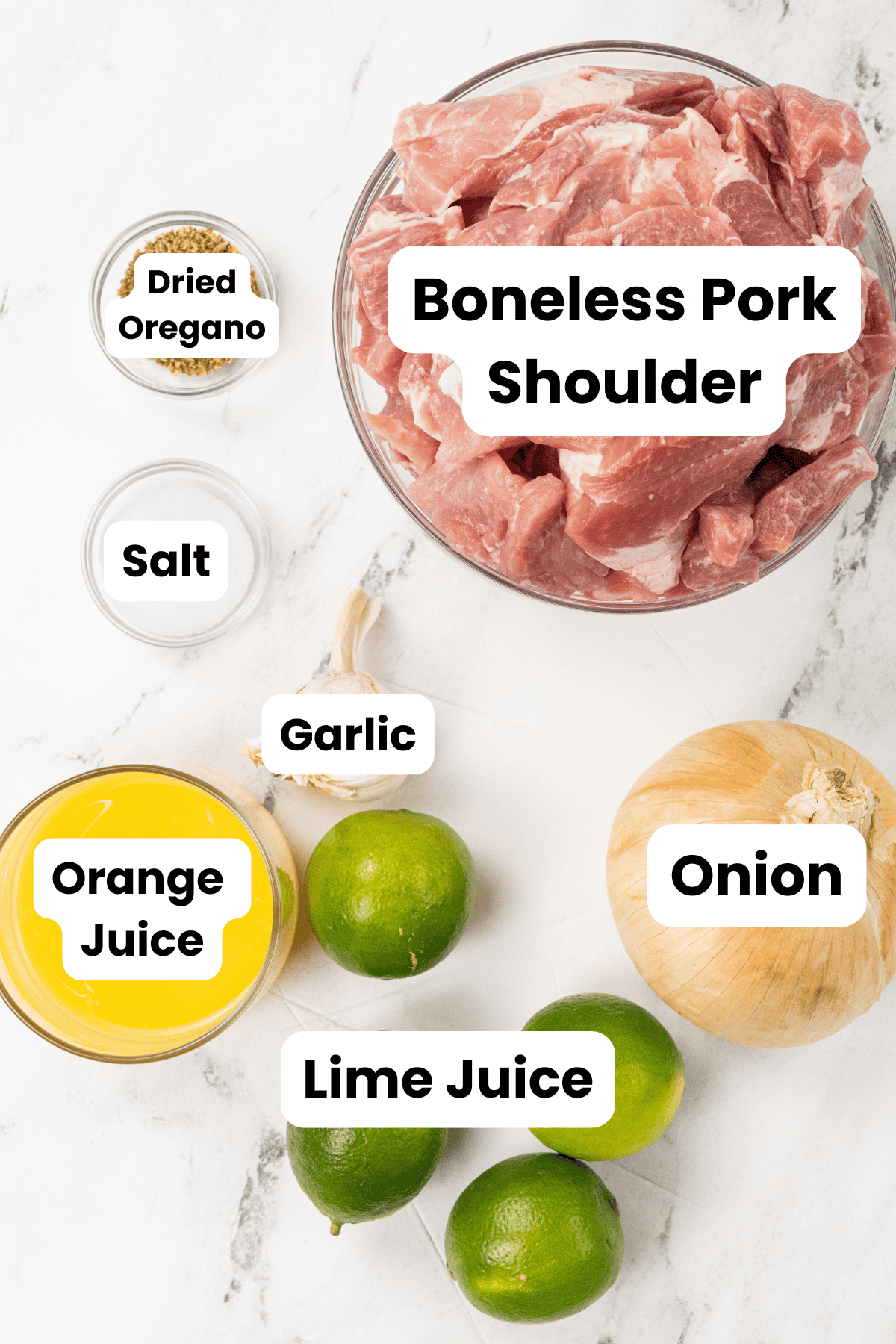 Juicy Pork Carnitas ingredients