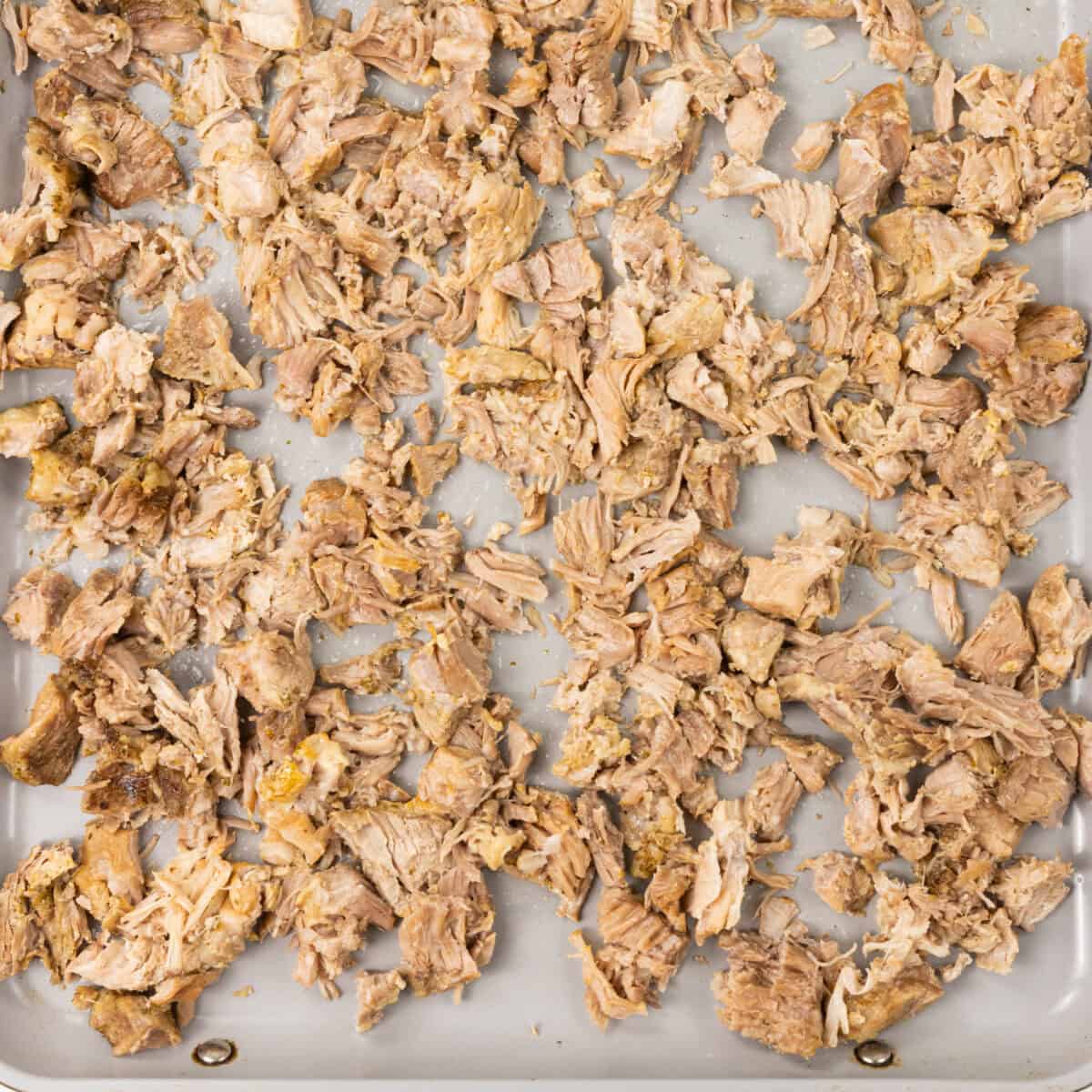 Juicy Pork Carnitas on pan
