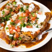 Pork Carnitas Enchiladas Recipe finished dish