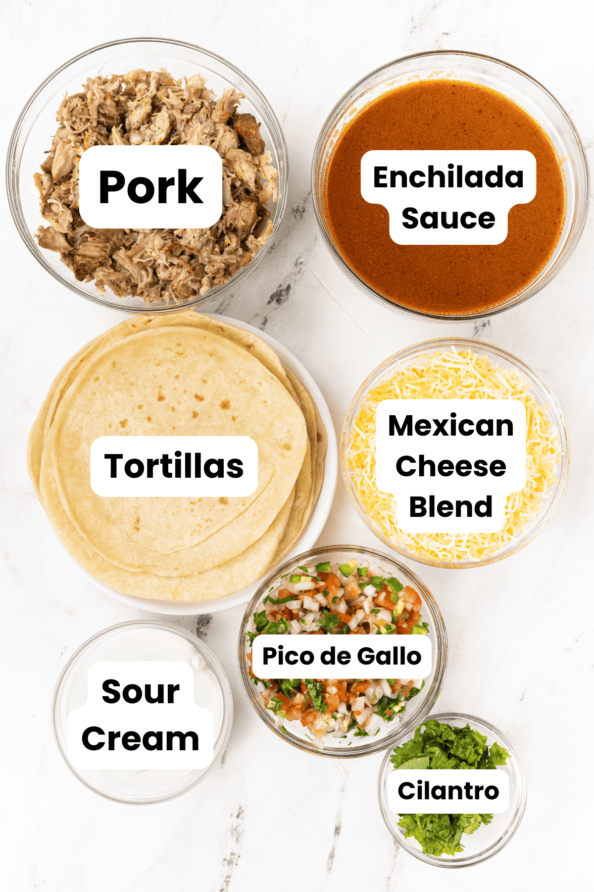 Pork Carnitas Enchiladas Recipe ingredients