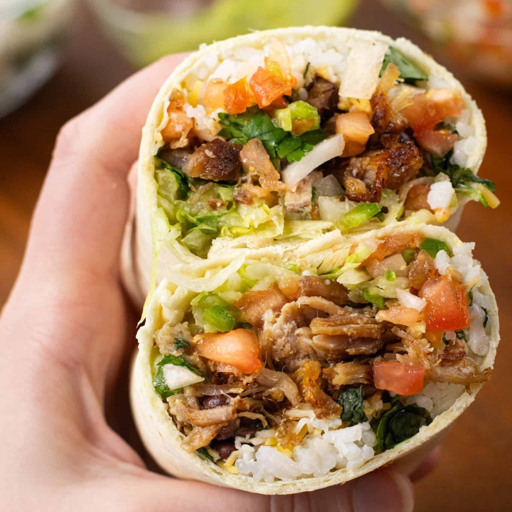 Juicy Pork Carnitas burritos