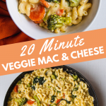 Quick Veggie Mac and Cheese in a skillet