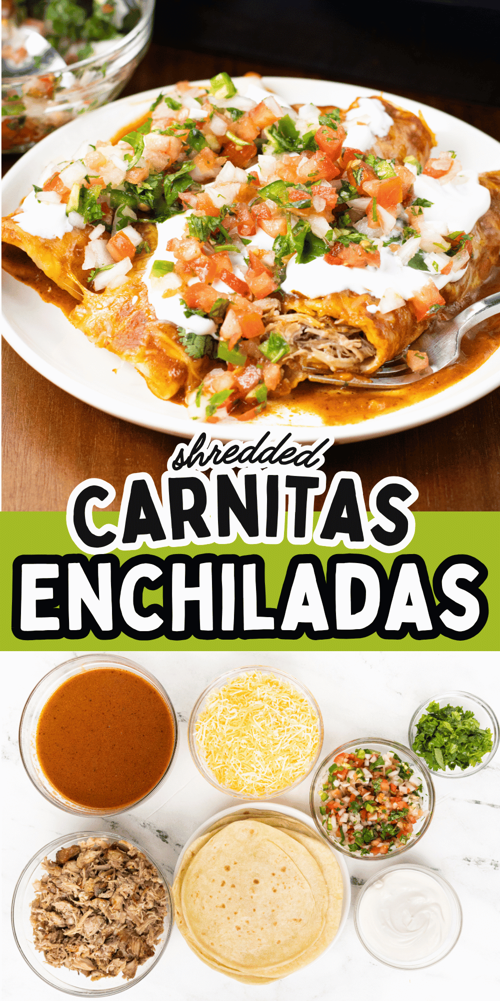 Shredded Pork Enchiladas Pin