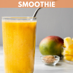 Tropical Mango Pineapple Smoothie with mango and pineapple