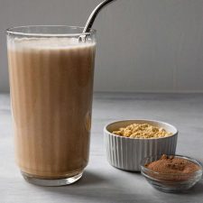 Peanut Butter & Chocolate Smoothie with peanut butter powder and chocolate powder