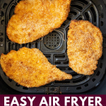 Air Fryer Chicken Cutlets in the air fryer basket
