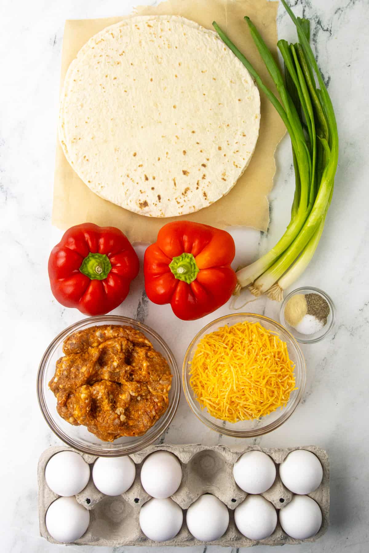 Breakfast burritos ingredients