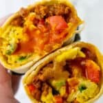 Breakfast burrito inside