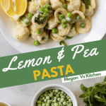 Lemon Pea Pasta ingredients and finished shot