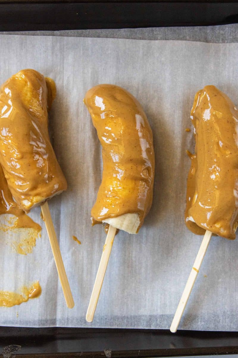 peanut butter covered bananas