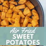 Air Fryer Sweet Potato Cubes in an air fryer