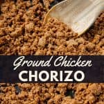 Ground Chicken Chorizo in a cast iron skillet