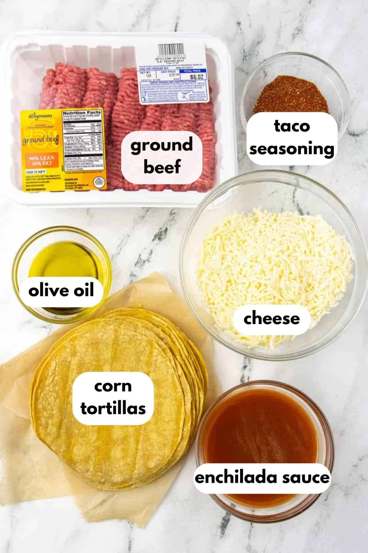 Crispy Baked Ground Beef Tacos Ingredients