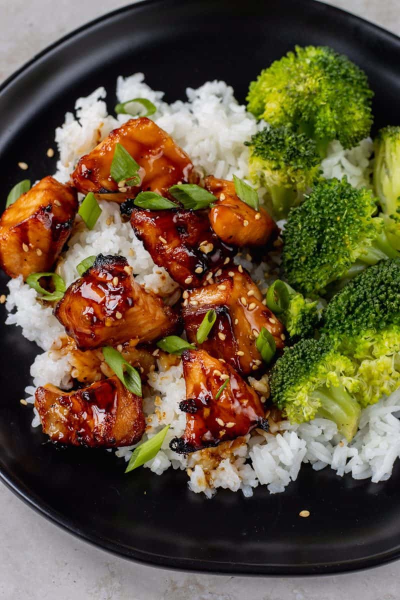 Air Fryer Teriyaki Salmon Bites