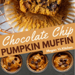 Chocolate Chip Pumpkin Muffins half eaten and batter in a pan