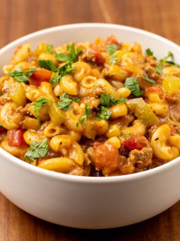 American goulash in bowl