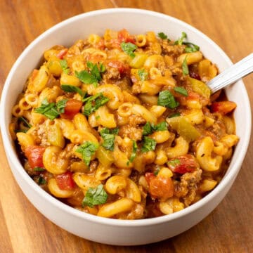 American goulash in bowl