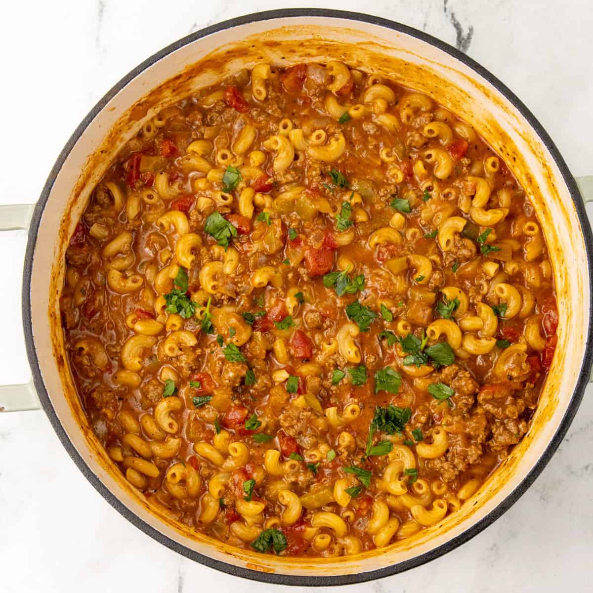 American Goulash in Pot