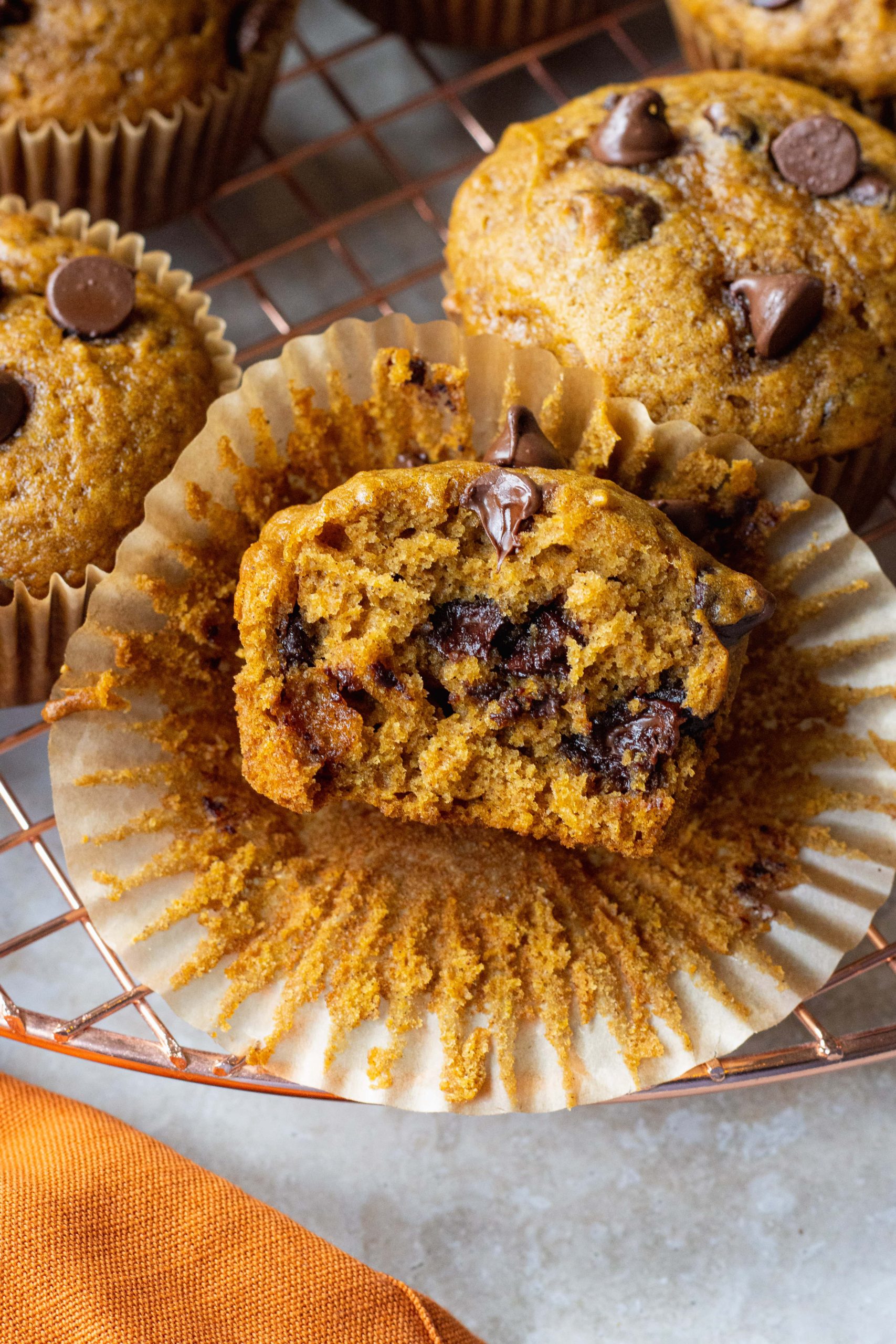 Pumpkin Muffins on a cooling wrack