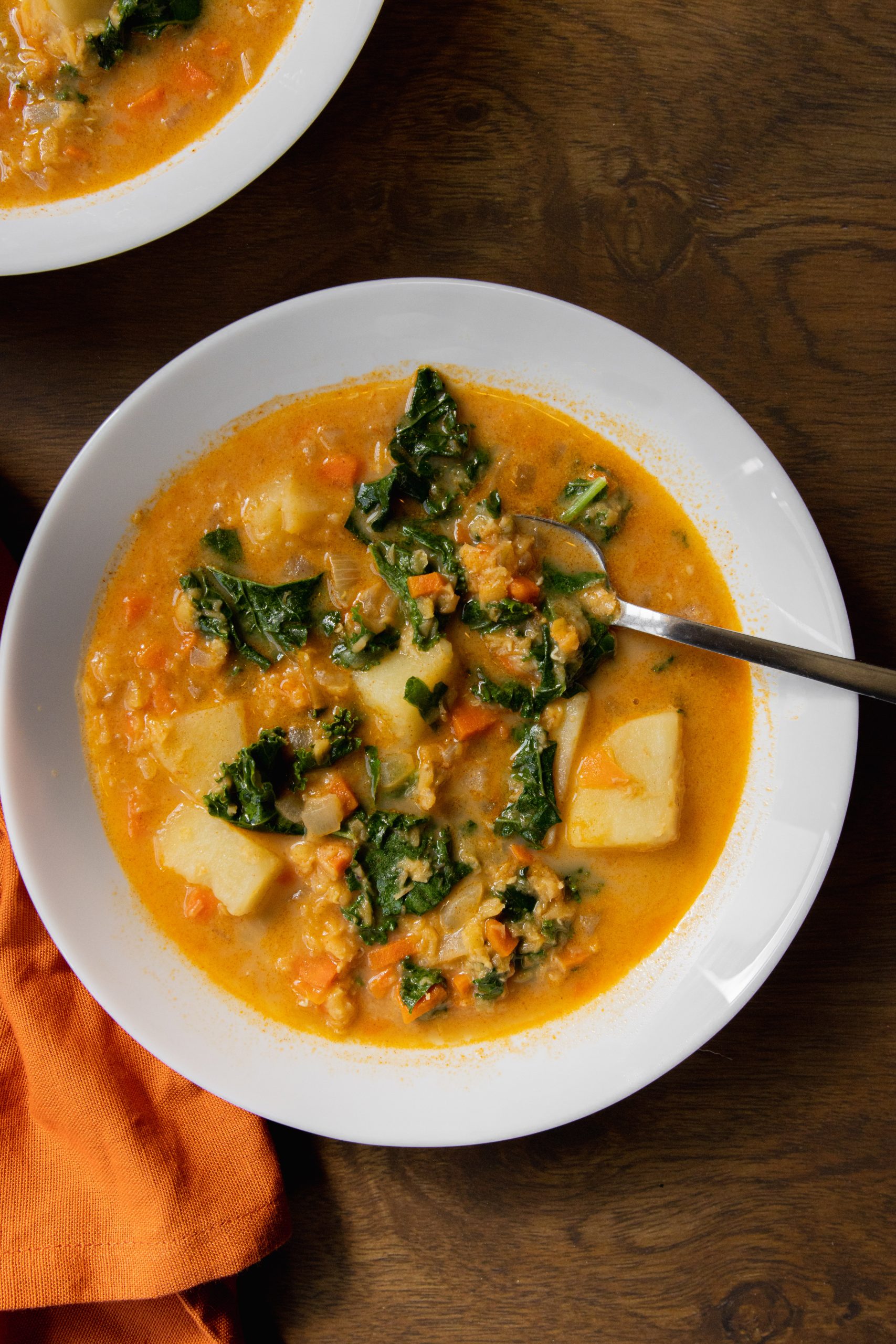  Red Lentil Soup with Potatoes and Kale