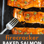 Pinterest image for firecracker salmon recipe