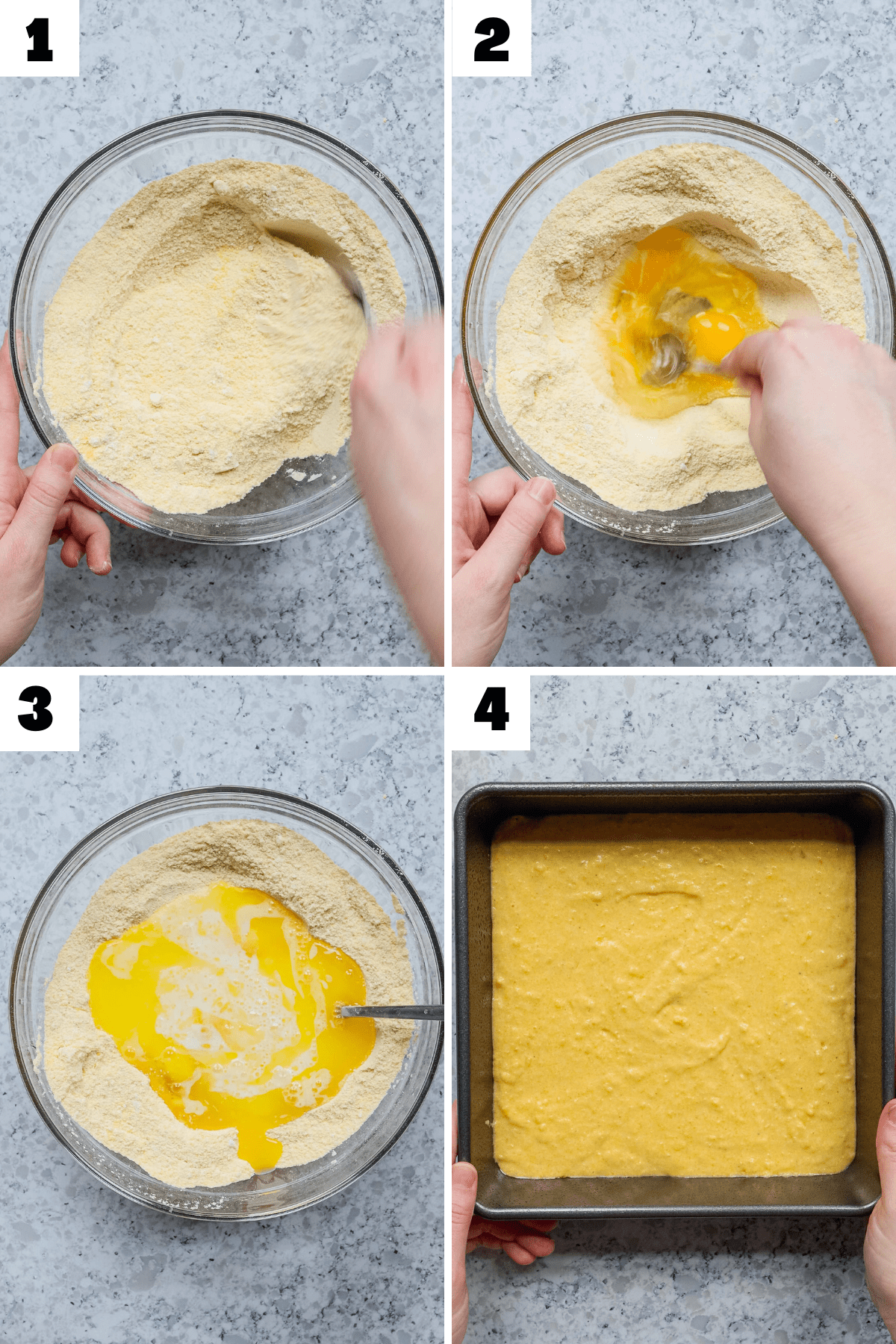 4 steps to making cornbread