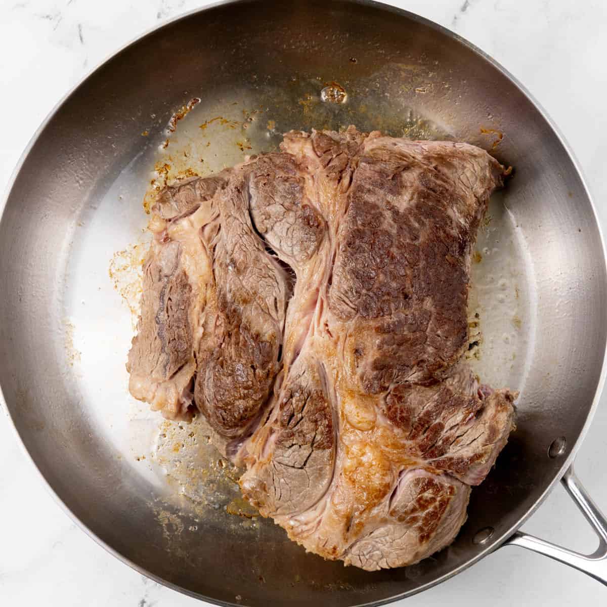 Searing roast in pan