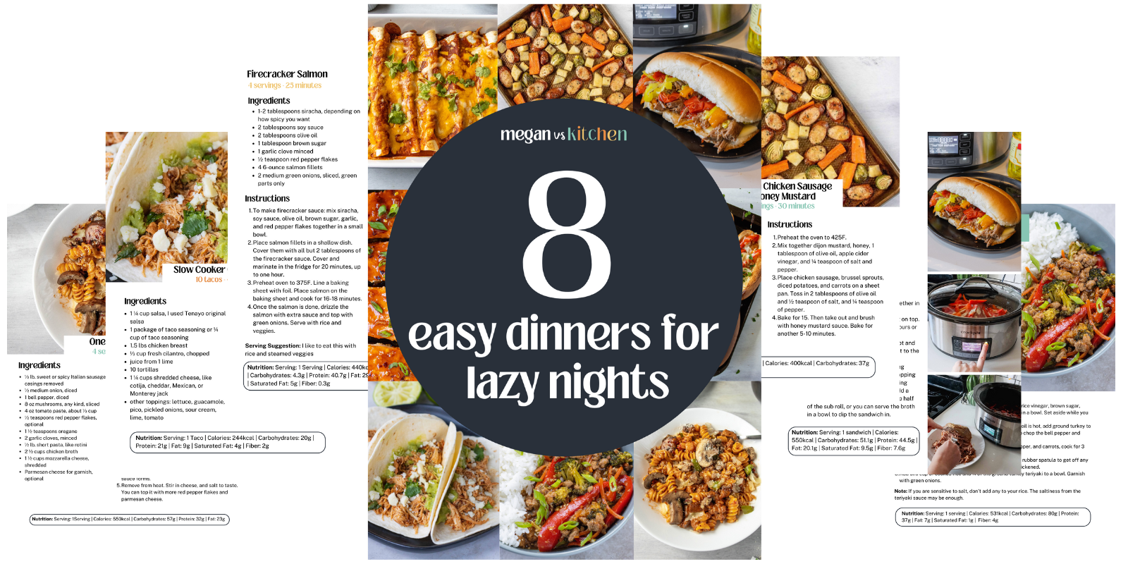 pages from the e-book easy dinners for lazy nights