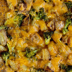Broccoli and potatoes on a sheet pan