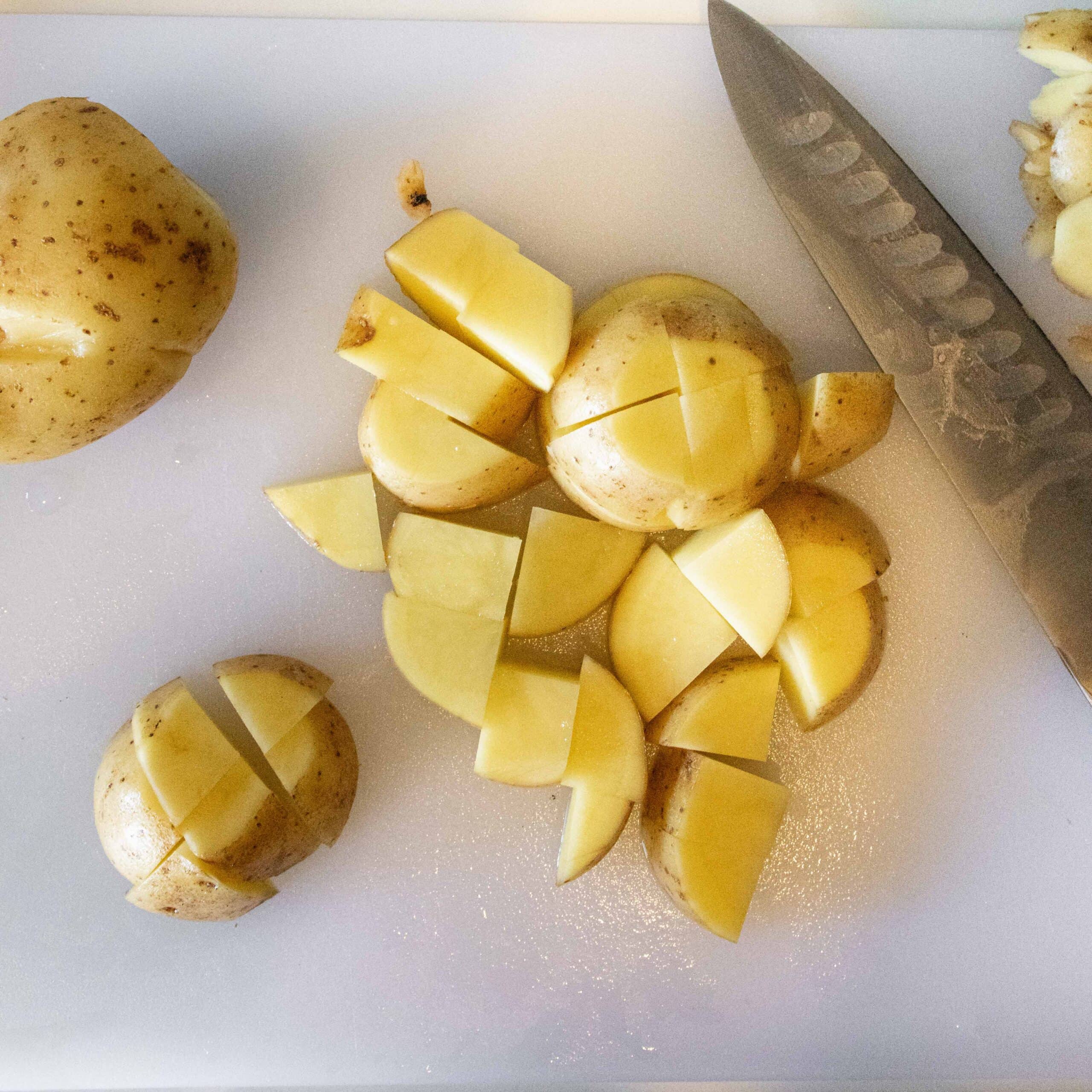 Cut potatoes