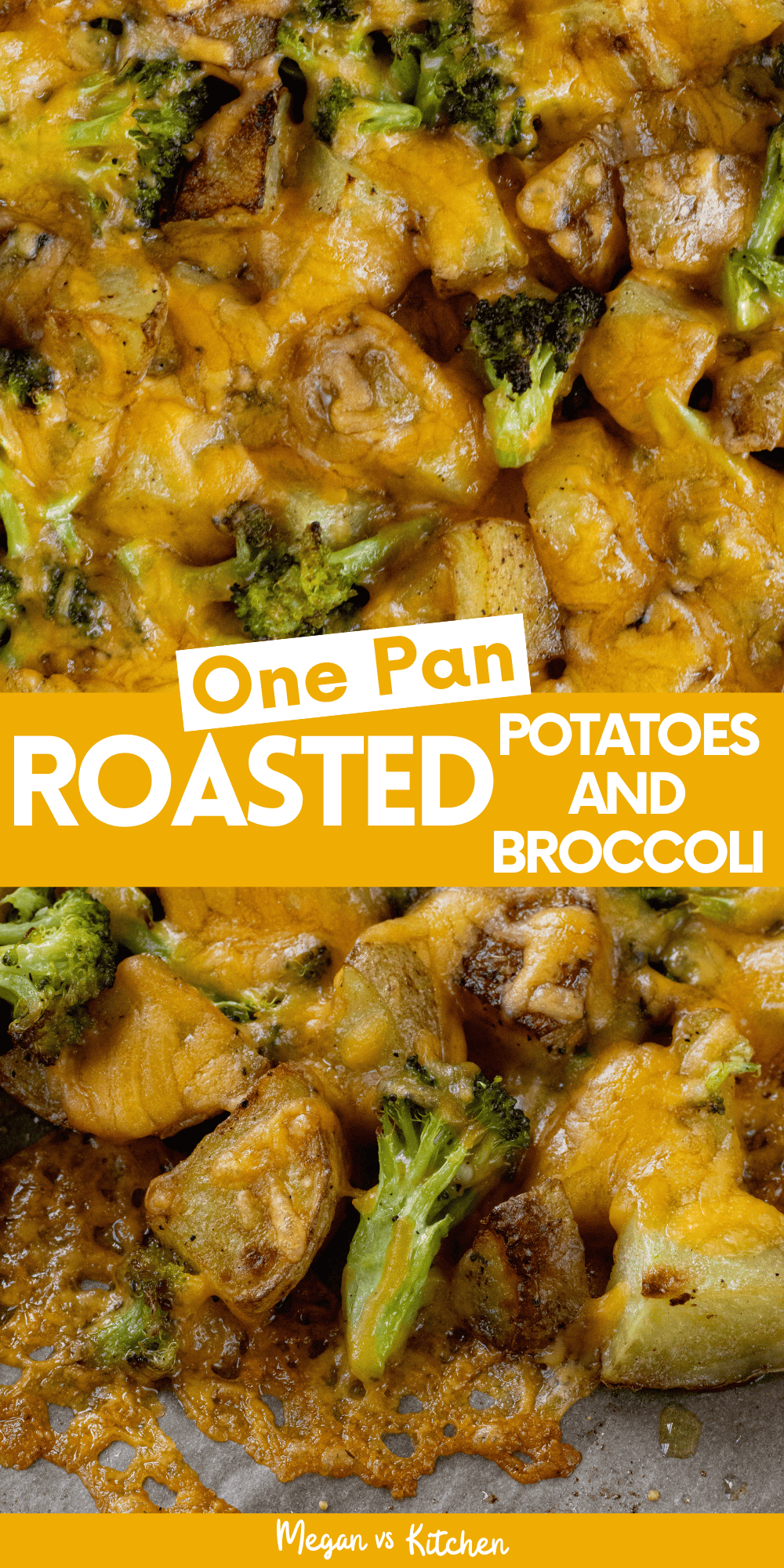 Roasted Potatoes and Broccoli on pan