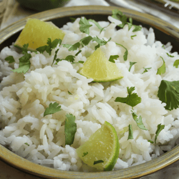 cilantro lime rice on a plate