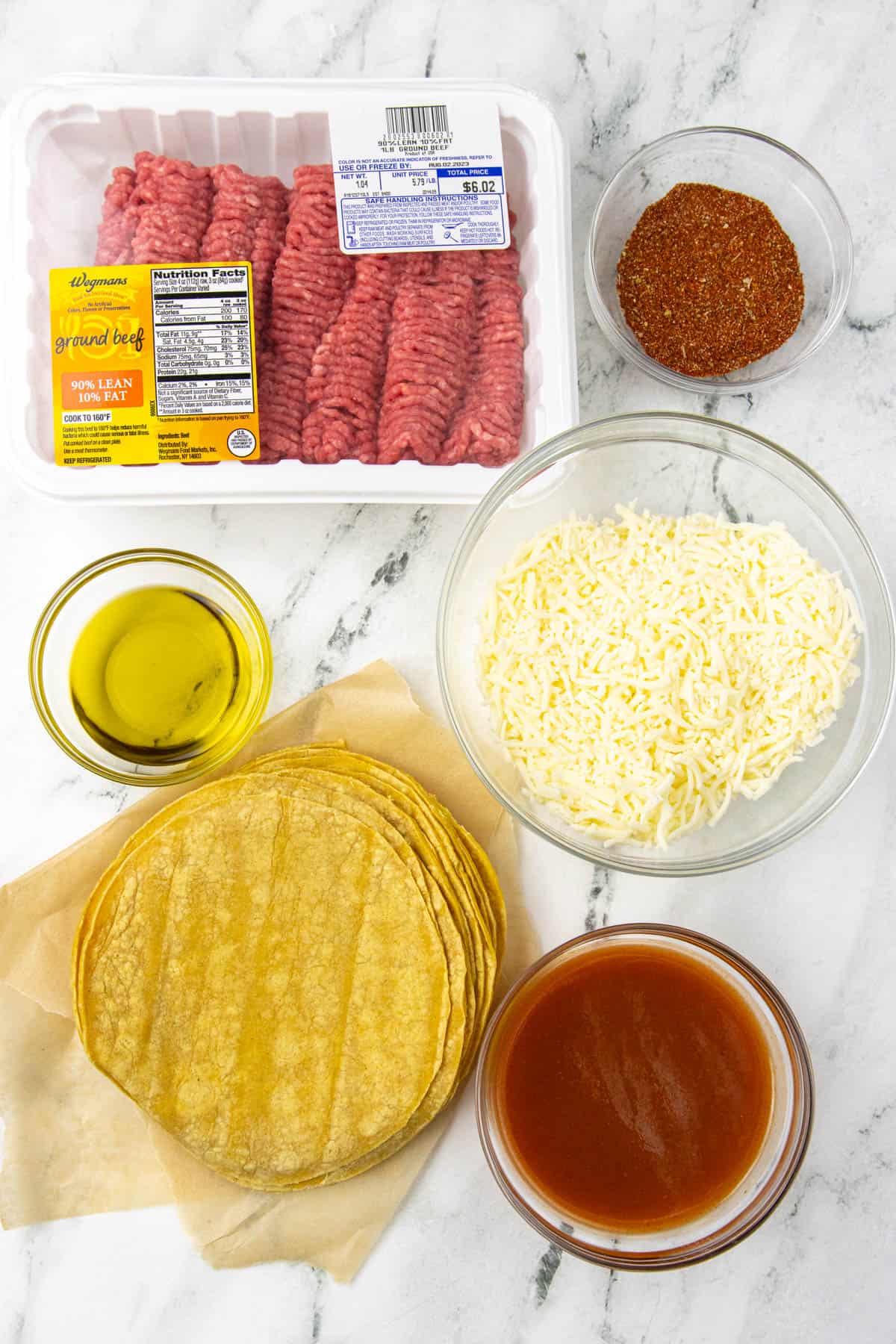 Crispy Beef Tacos ingredients