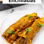 Easy Shredded Beef Enchiladas pin
