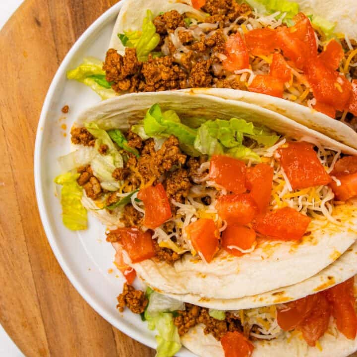 ground turkey tacos done on plate
