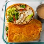 Southwest chicken wrap in meal perp container