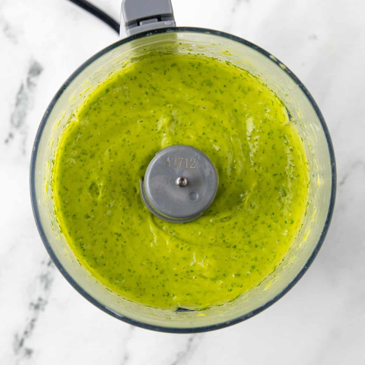 Creamy cilantro lime dressing blended