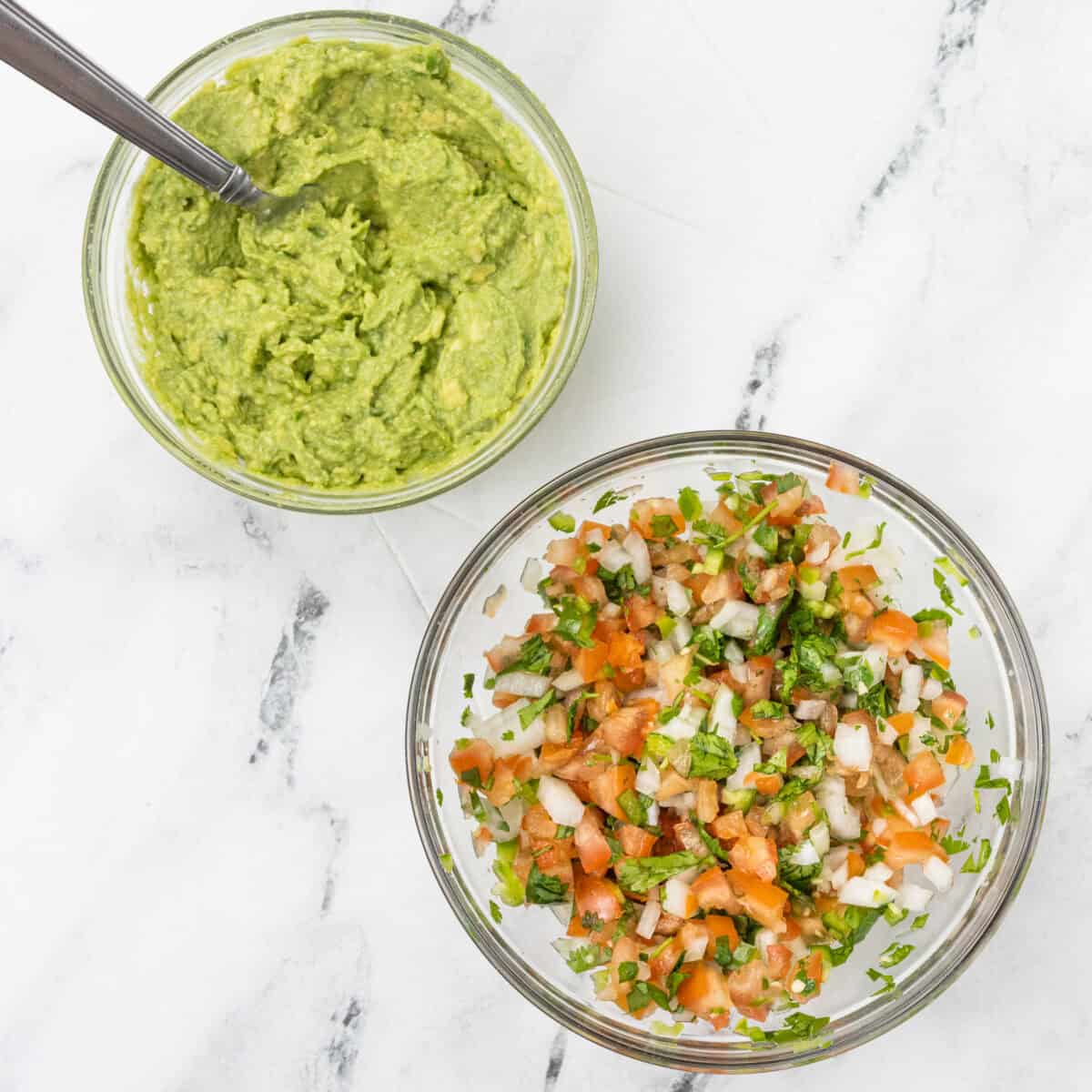 Taco Salad Pico de Gallo and Guacamole