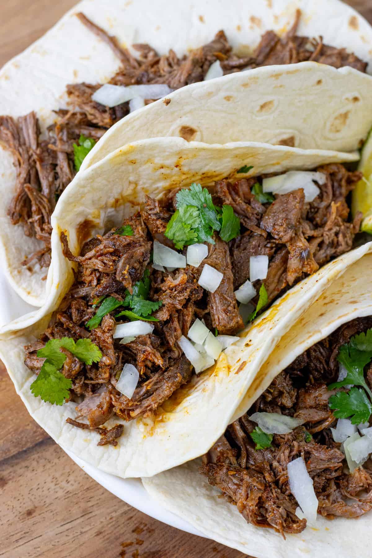 Shredded Beef Tacos on plate
