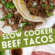 Slow Cooker Shredded Beef Tacos Pin