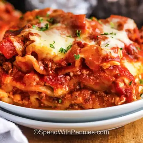 Crockpot Lasagna on a plate